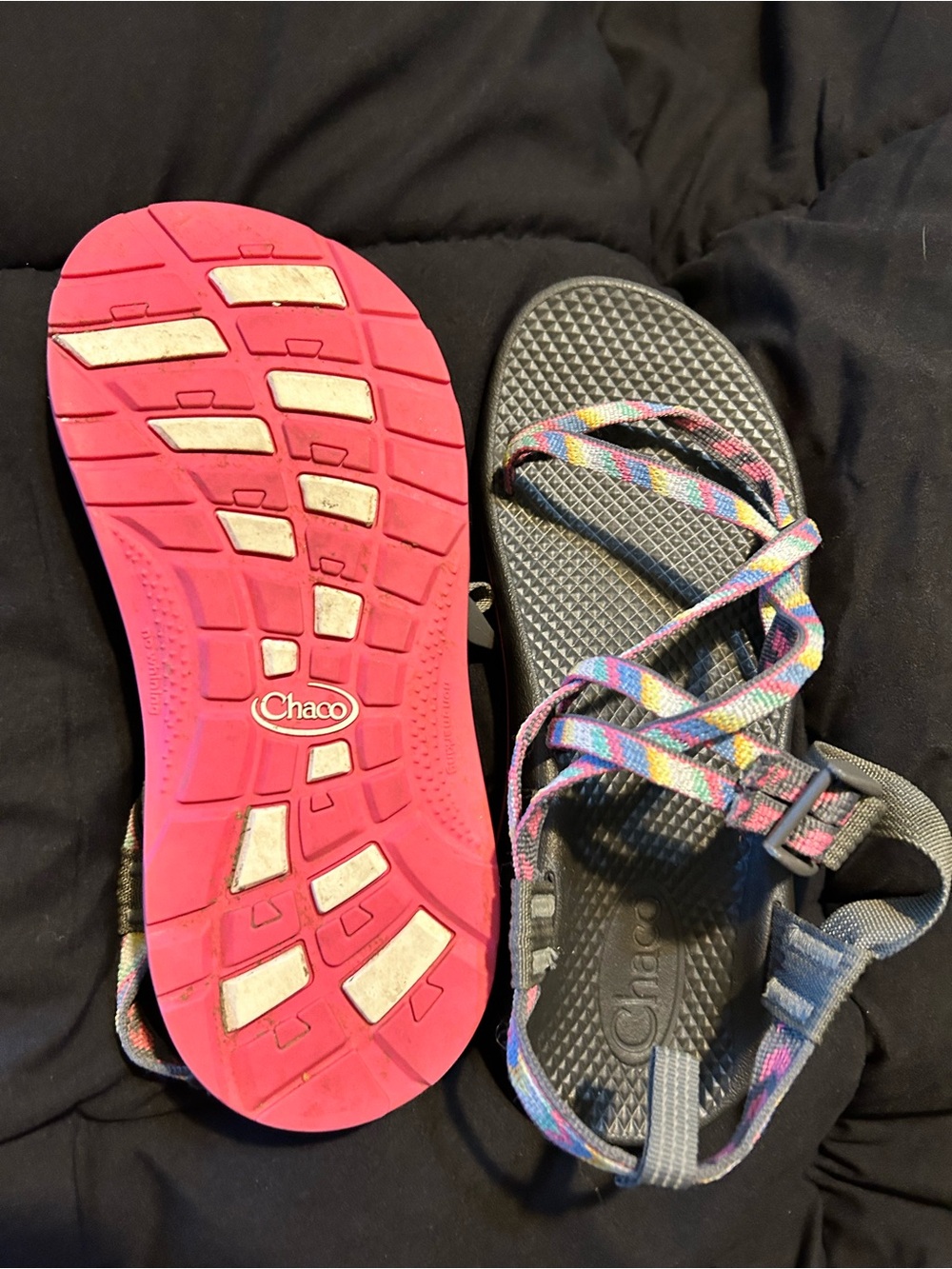 Chaco Kids' Multicolor Strappy Sandals - Black Footbed size 5